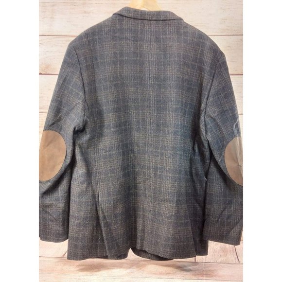 Joseph Abboud Men 100% Wool Blazer 2 Button Jacket Brown Sport Coat Elbow Patch - Picture 11 of 14